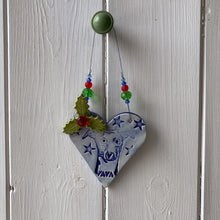 Load image into Gallery viewer, Festive Whippet Heart Decorations - Made to Order
