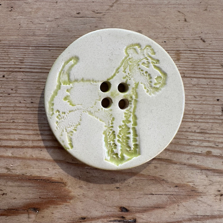 Terrier Ceramic Dog Buttons 4.5cm