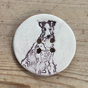 Terrier Ceramic Dog Buttons 4.5cm