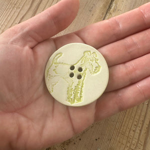 Terrier Ceramic Dog Buttons 4.5cm