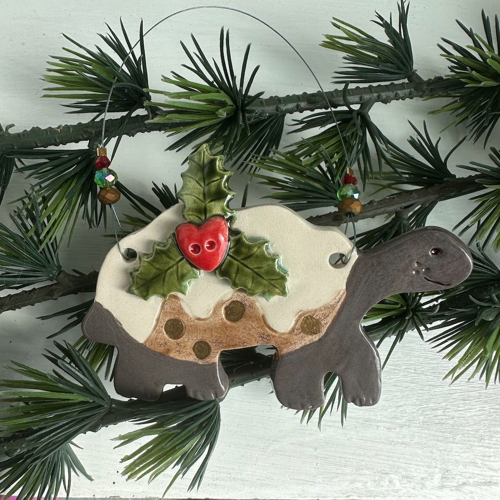 Tortoise Christmas Pudding Decoration