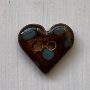 Single Small Spotty Heart Buttons 22mm