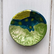 Load image into Gallery viewer, teal and green ceramic magnetic bowl
