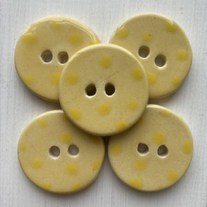 Pale & Bright Yellow Polka Dot 3cm Buttons