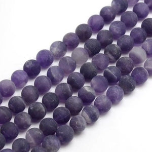 Amethyst Frosted 8mm Round beads