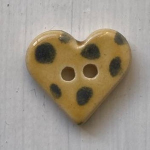 Single Small Spotty Heart Buttons 22mm