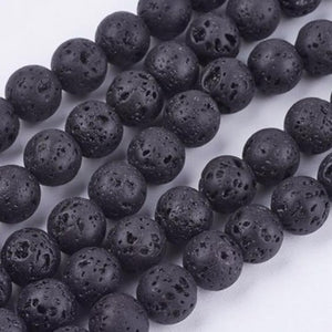Lava Beads - Black 14mm