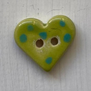 Single Small Spotty Heart Buttons 22mm