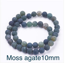 Load image into Gallery viewer, Moss Agate Frosted 10mm
