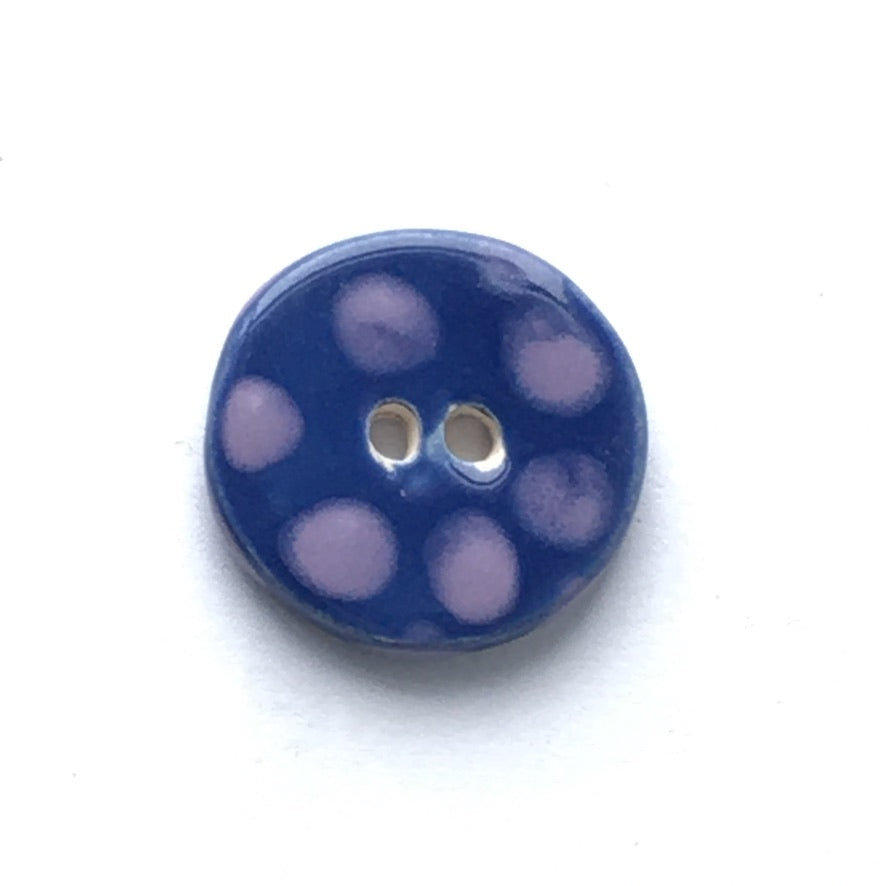 Blue & Lilac Polka Dot 3cm Buttons
