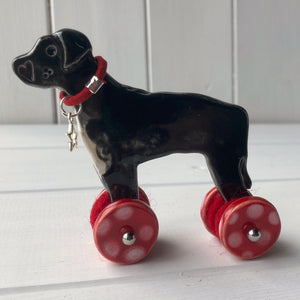 Staffie "Woof on Wheels"