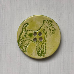 Terrier Ceramic Dog Buttons 4.5cm