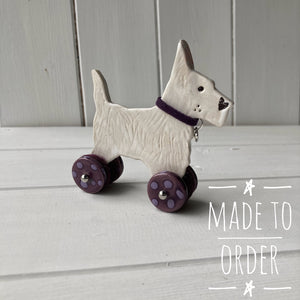 Westie "Woof on Wheels"