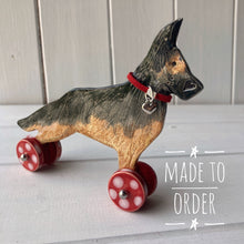 Load image into Gallery viewer, Alsatian German Shepherd - Woof on Wheels- Ceramic Ornament
