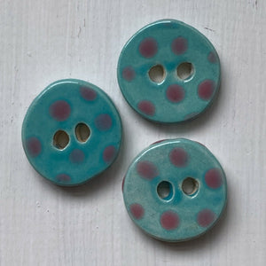 Single Small Spotty Dotty Round Buttons 22mm