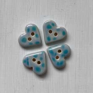 Single Small Spotty Heart Buttons 22mm