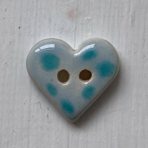 Single Small Spotty Heart Buttons 22mm