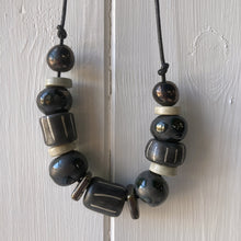 Load image into Gallery viewer, Charcoal Chunky Beaded Necklace
