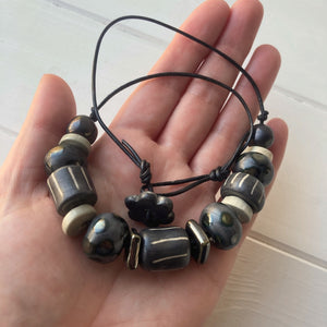 Charcoal Chunky Beaded Necklace
