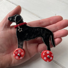 Load image into Gallery viewer, Black Curly Retriever &quot;Woof on Wheels&quot;
