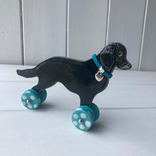 Load image into Gallery viewer, Flat Coated Retriever &quot;Woof on Wheels&quot;, Ceramic Ornament
