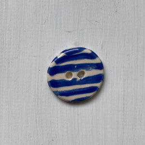 Blue Horizontal Stripe 3cm Buttons