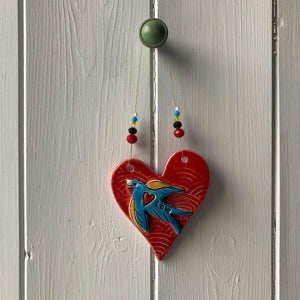 Bluebird, love heart decoration