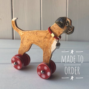 Boxer - Woof on Wheels - Ceramic Ornament