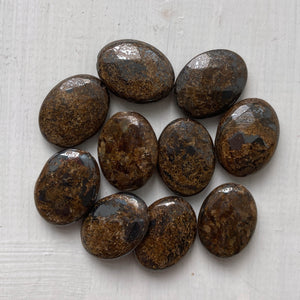 Bronzite Faceted Oval Beads