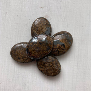 Bronzite Faceted Oval Beads