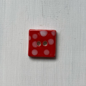 Red & White Polka Dot 3cm Buttons