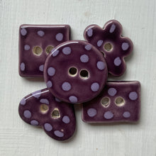 Load image into Gallery viewer, Purple &amp; Lilac Polka Dot 3cm Buttons
