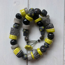 Load image into Gallery viewer, Chunky slate grey &amp; neon yellow necklace
