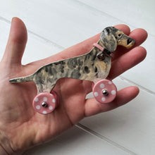 Load image into Gallery viewer, Dapple Dachshund &quot;Woof on Wheels&quot;
