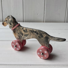 Load image into Gallery viewer, Dapple Dachshund &quot;Woof on Wheels&quot;
