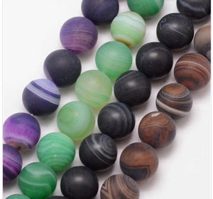 Agate Dyed & Frosted 10mm rounds