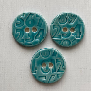 Number Embossed 3cm Button