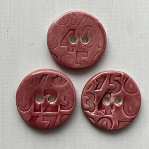 Number Embossed 3cm Button