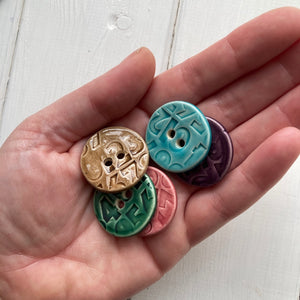 Number Embossed 3cm Button