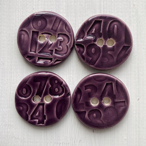 Number Embossed 3cm Button