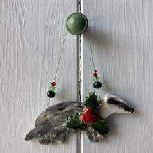 Load image into Gallery viewer, Festive Badger - Made to order
