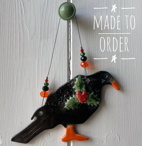 Floral Festive Chough - Made to order