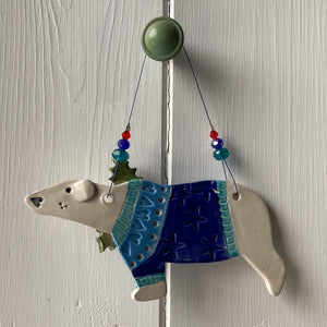 Festive Polar Bear in a jumper