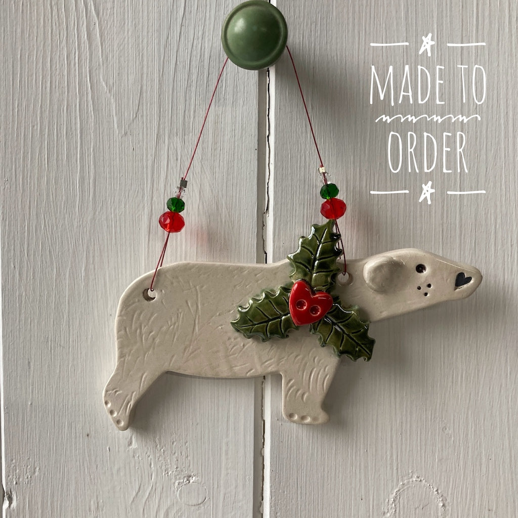 Festive Polar Bear Decoration