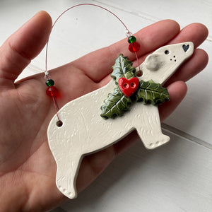 Festive Polar Bear Decoration