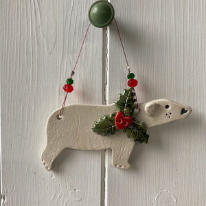 Festive Polar Bear Decoration