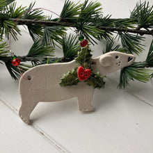 Load image into Gallery viewer, Festive Polar Bear Decoration
