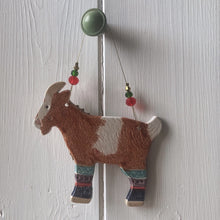 Load image into Gallery viewer, Festive Goat in Leg Warmers - Made to order
