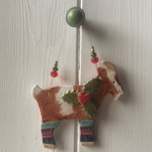 Load image into Gallery viewer, Festive Goat in Leg Warmers - Made to order
