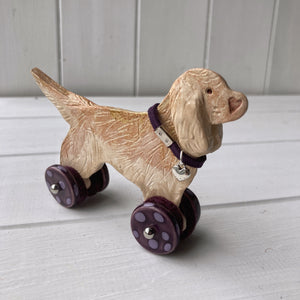 Golden Cocker "Woof on Wheels"